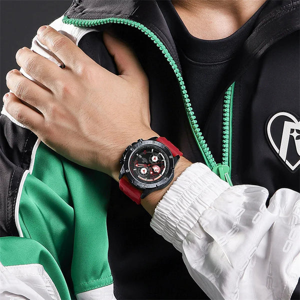 Reloj de pulsera masculino con cronógrafo, resistente al agua y multifuncional, de moda y negocios.