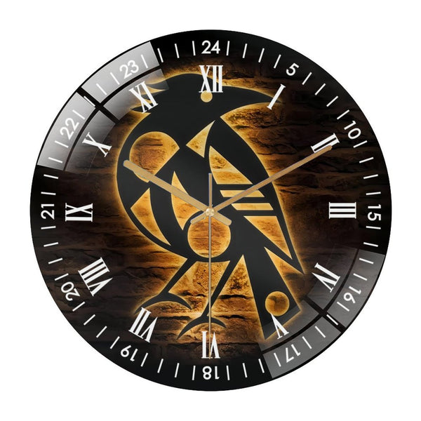 Decor Wall Clocks: Raven Modern Abstract Glass Wall Clock， Crow Geometric Minimalist Glass Wall Clock， Home Decor Man Cave Decoration Housewarming Christmas Gift Style 12×12inch(30×30cm)