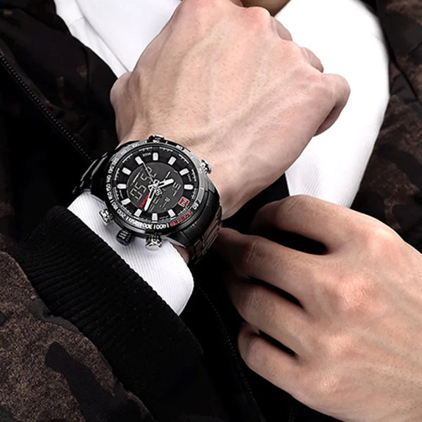 Relojes de pulsera para hombre, luminosos, de negocios, con cronógrafo, resistentes al agua