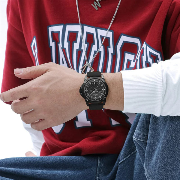 Relojes de cuarzo para hombre, de lujo, a la moda, deportivos, militares, con correa de silicona, resistentes al agua