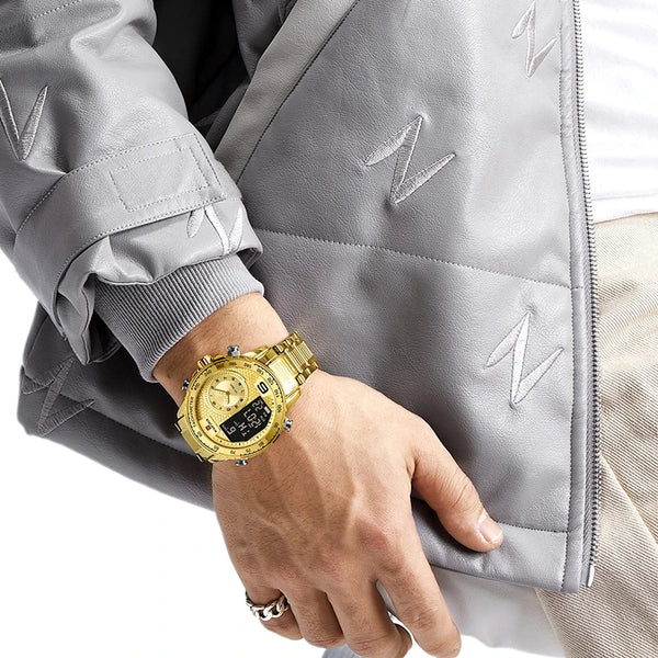 Reloj para hombre analógico digital de cuarzo resistente al agua.