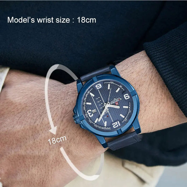 Reloj de pulsera de cuero de negocios para hombre, resistente al agua, diseño creativo, reloj de cuarzo con calendario para hombre.