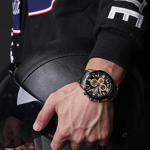 Reloj de pulsera para hombre, de acero inoxidable, multifunción, resistente al agua.