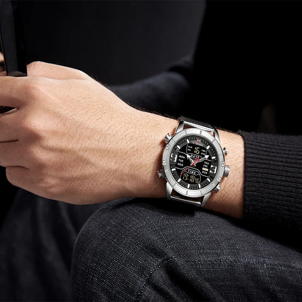 Relojes deportivos de lujo para hombre, de cuarzo, LED, digitales