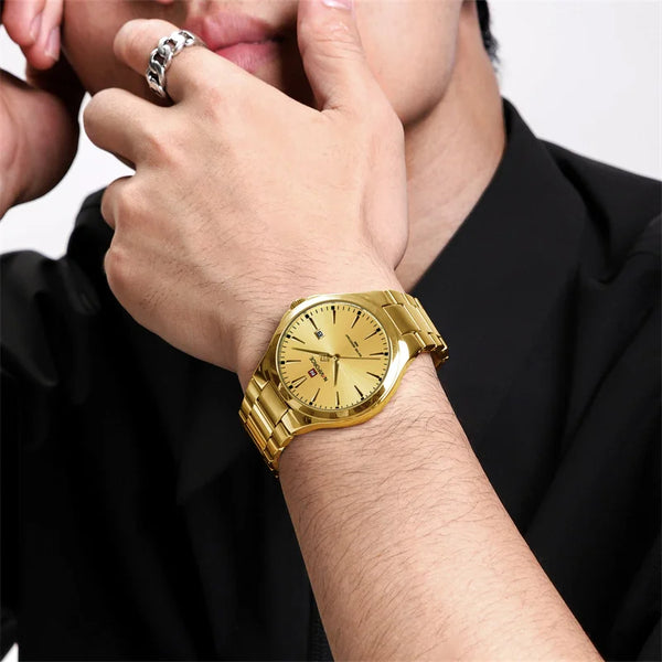 Relojes de pulsera de cuarzo militar, resistentes al agua, informales, de moda para hombre