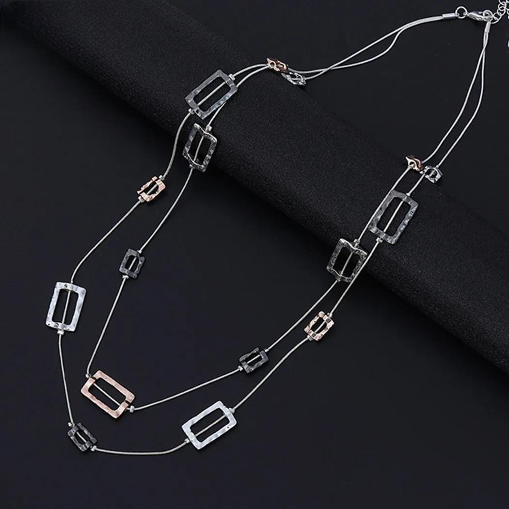 New in Korean Fashion Long Chains Alloy Suspension Pendants Collares Necklace for Women