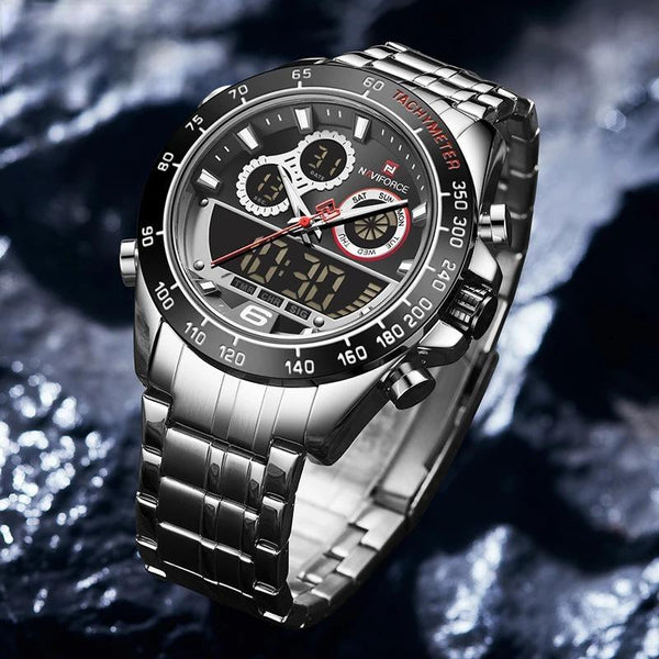 Relojes para hombre, reloj de pulsera deportivo militar de lujo de cuarzo, reloj analógico digital