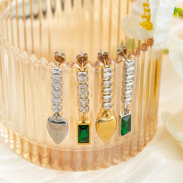 Pendientes de corazón para fiesta de cumpleaños de moda, joyería para mujeres y niñas