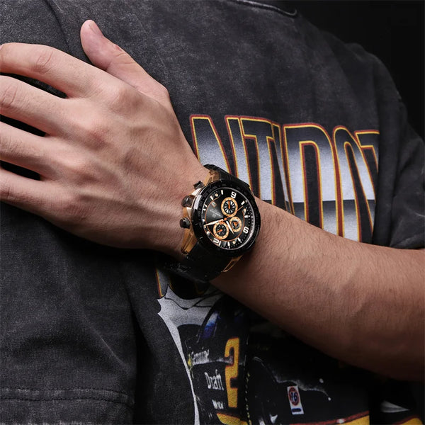 Relojes multifunción para hombre, clásicos, calendario, acero inoxidable, resistentes al agua.