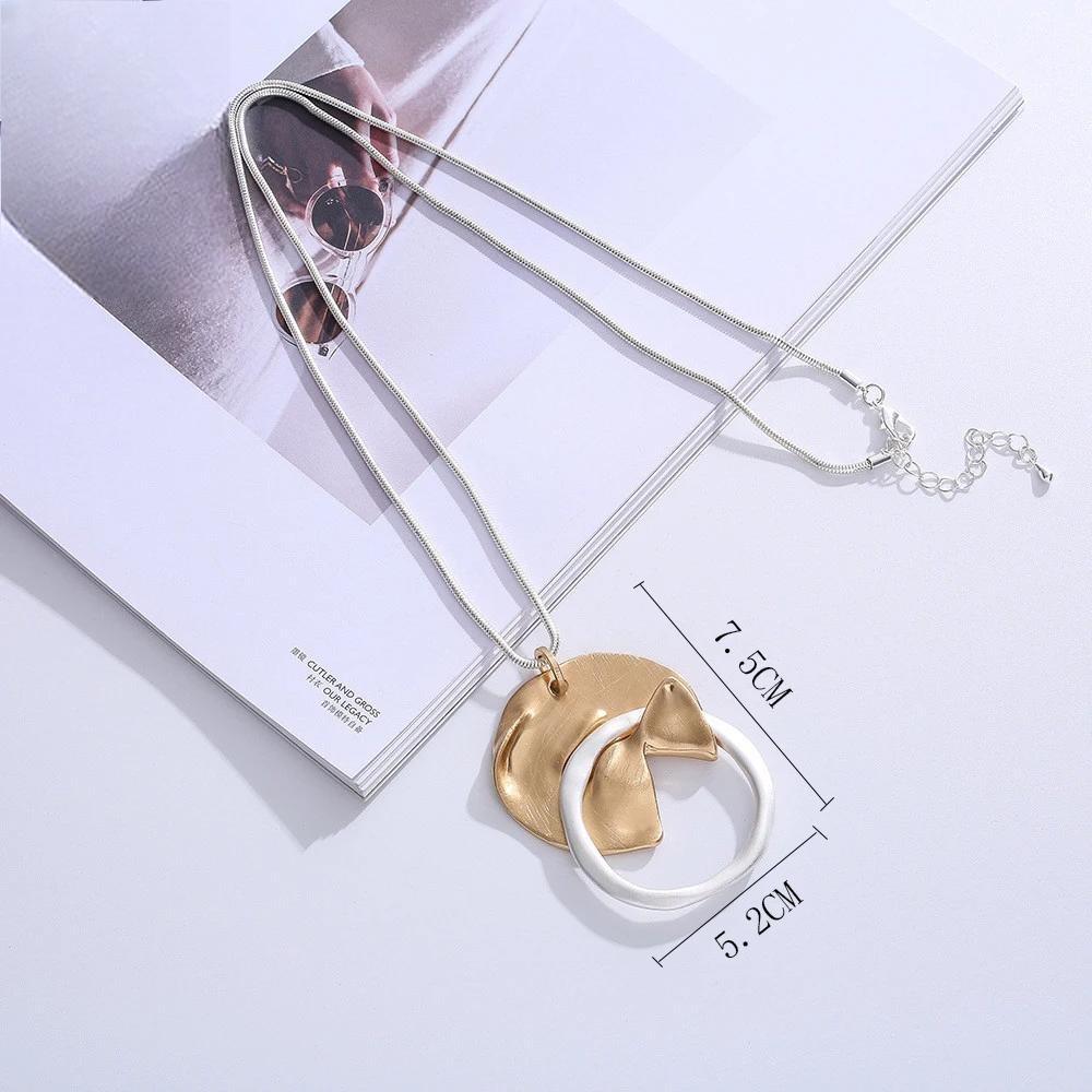 Long Chains New in Necklace Vintage Geometric Circle Suspension Pendants