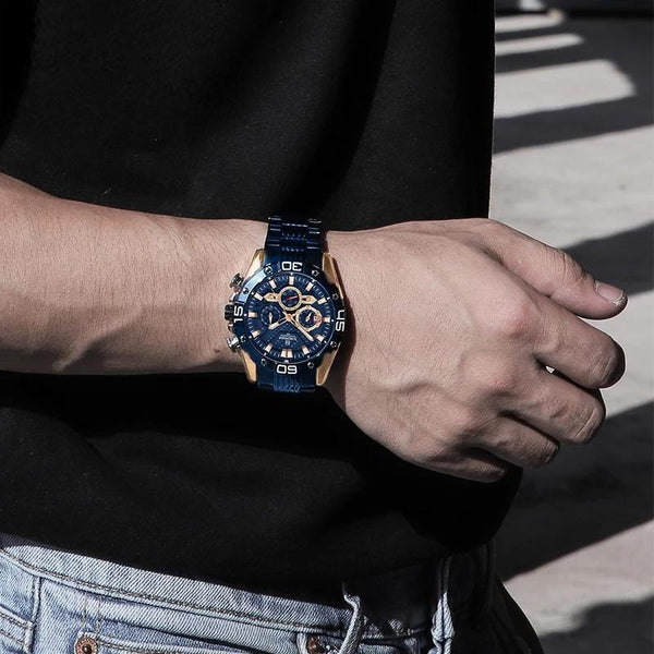 Relojes para hombre de lujo superior, deportivos militares, resistentes al agua, de acero inoxidable.