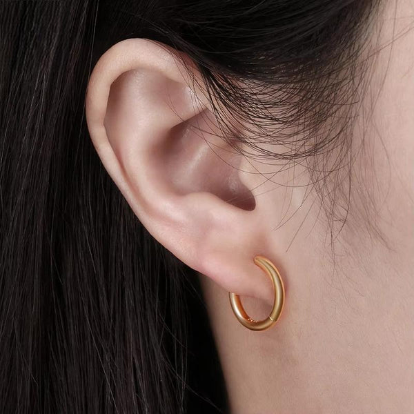 Genuine 925 Sterling Silver Brief Geometric Earings  for Women