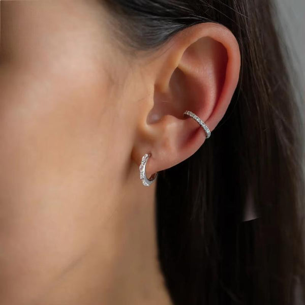 Real 925 Sterling Silver Round Hoop Earrings for Women
