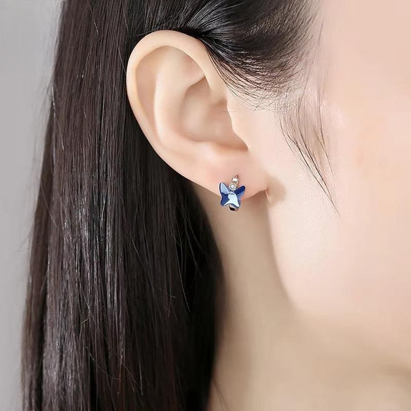 Butterfly Crystal Hoop Earrings for Teens With AAAA Zircon