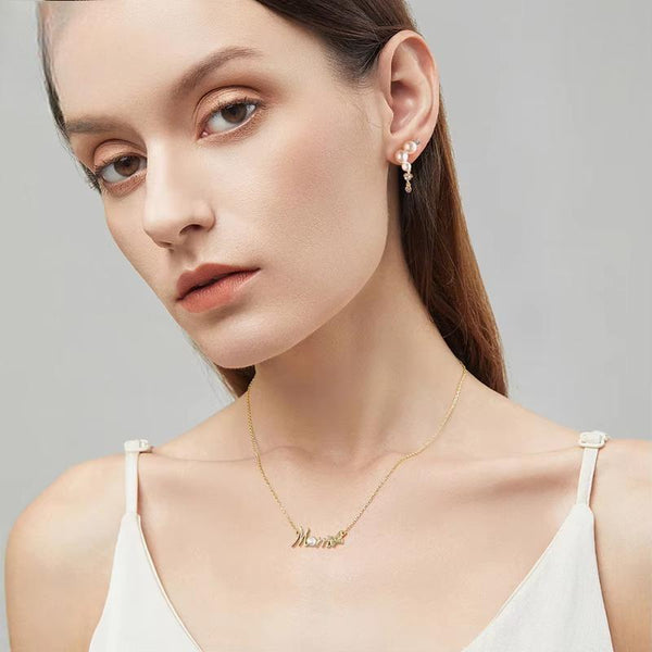 Mother's Day Gift 925 Sterling Silver Exquisite Mom Letter Pendant Necklace