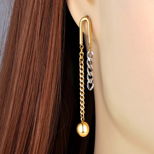 Pendientes colgantes con borlas de fiesta bohemios de acero inoxidable de moda