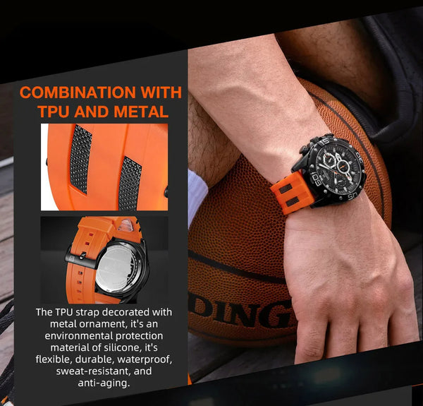 Nuevo reloj para hombre, marca superior, reloj de pulsera de lujo a la moda, deportivo, resistente al agua, correa de silicona, reloj de cuarzo