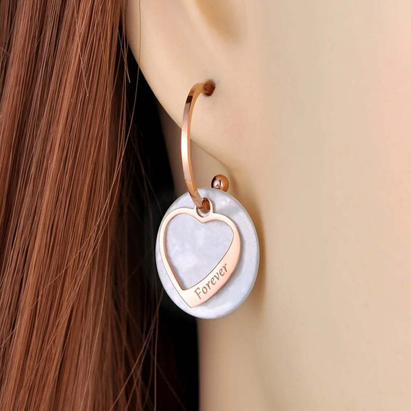 Pendientes de corazón eterno de acero inoxidable y titanio de moda