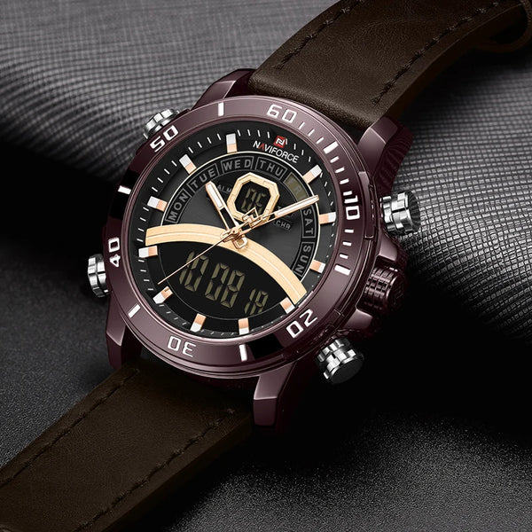 Relojes de lujo para hombre, reloj de pulsera deportivo militar analógico LED digital de cuarzo, reloj de moda resistente al agua