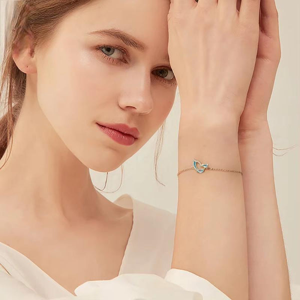 14K Gold 925 Sterling Silver Butterfly Bracelet Chain Bracelet for Women