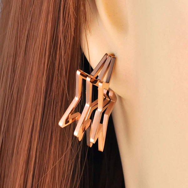 Pendientes de estrella de moda de acero inoxidable y titanio