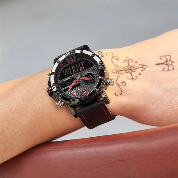 Relojes para hombre Black Tech Outdoor Sports Men's Reloj de pulsera militar resistente al agua con doble pantalla