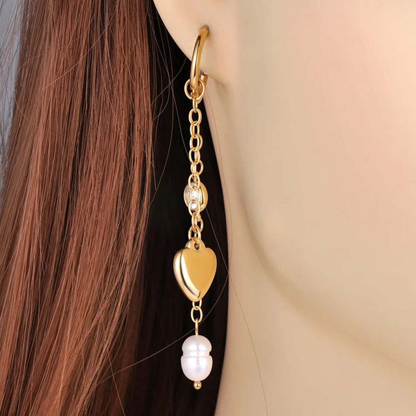 Pendientes de aro con perlas cultivadas de agua dulce para mujer