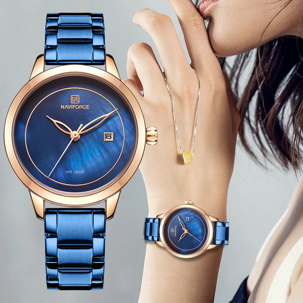 Relojes de moda para mujer NAVIFORCE, relojes de cuarzo de lujo para mujer
