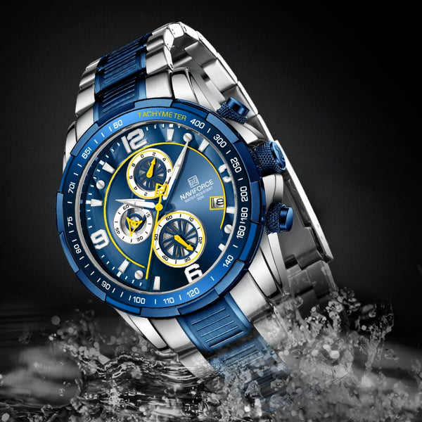Nuevo reloj de pulsera informal de acero inoxidable para hombre, reloj con personalidad para hombre de negocios.