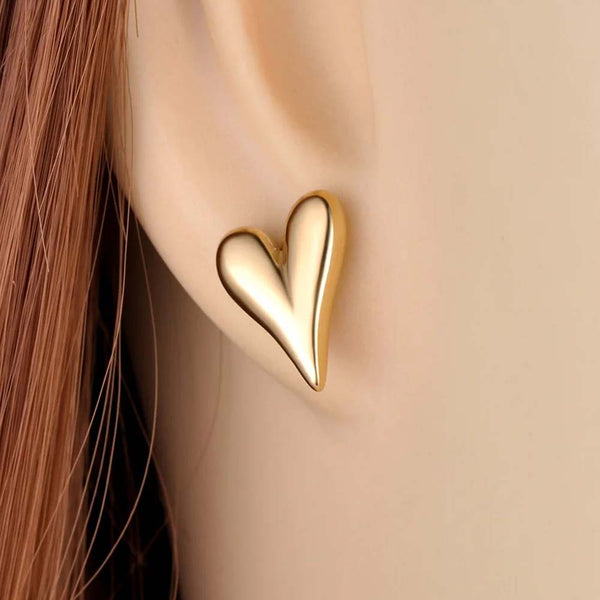 Pendientes románticos de acero inoxidable con forma de corazón