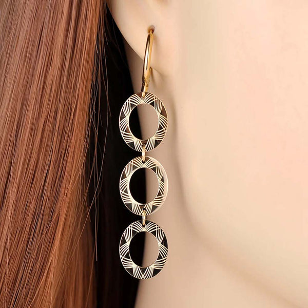Pendientes colgantes bohemios de fiesta de acero inoxidable y titanio de moda