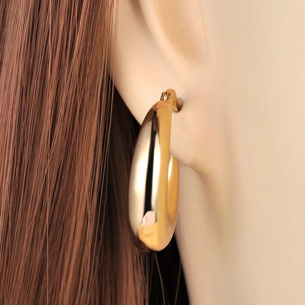 Pendientes de acero inoxidable con diseño de círculo geométrico