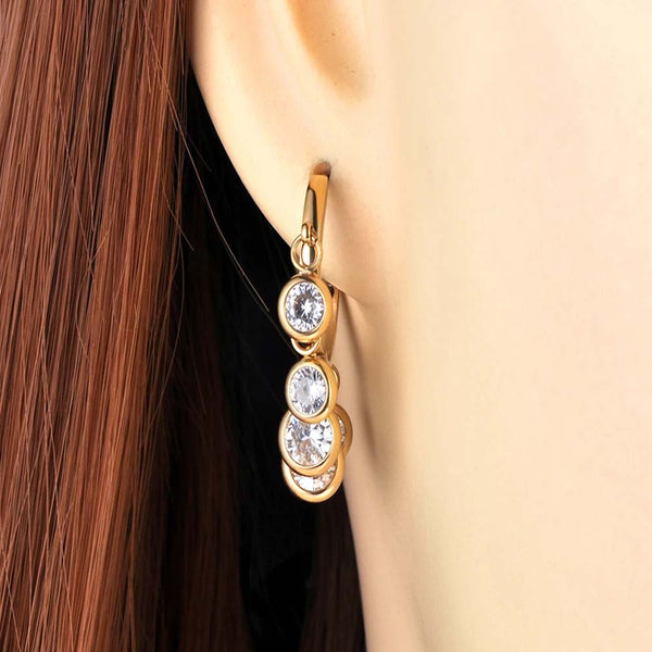 Pendientes de aro bohemios de acero inoxidable de moda