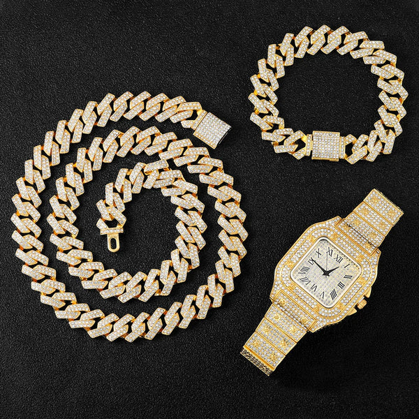 Reloj, collar, pulsera, hip hop, cadena cubana.