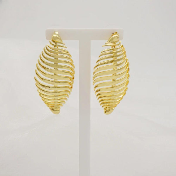 Fashion Statement Earrings Leaf Earring Circle Coper Earrings