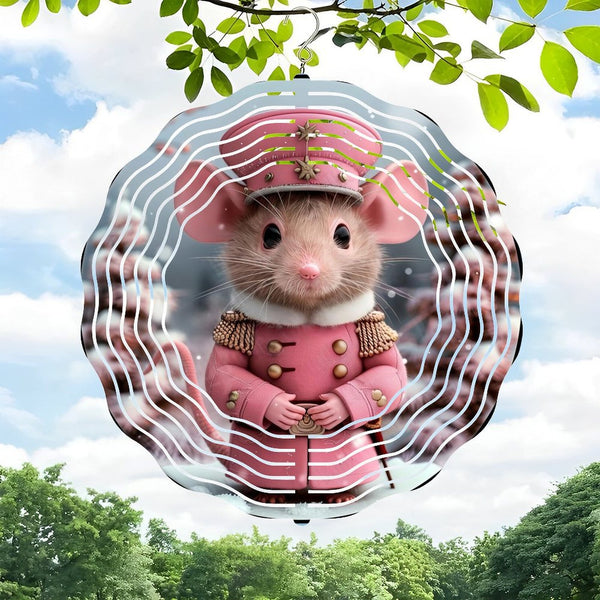 Funky Home Decor: Cute Mouse Christmas Wind Chimes, Mouse Toy Soldier. Winter Wind Chimes, Christmas Wall Clock  for Homes, Bars, Offices, Man Caves, Garages, And Living Rooms. Halloween Gift