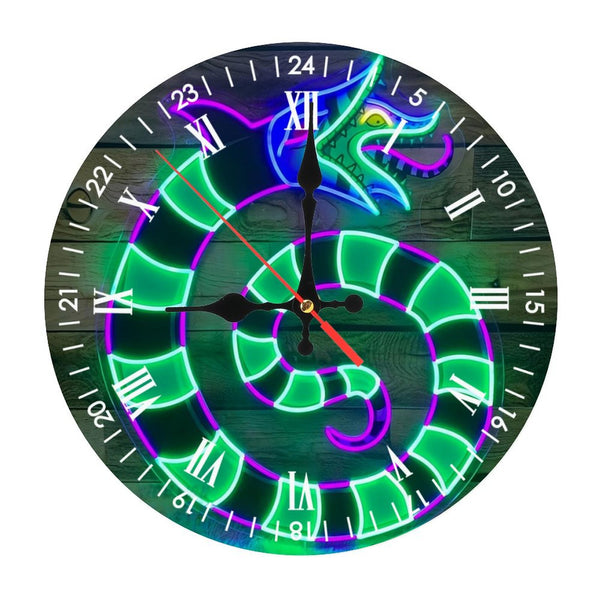 Decor Wall Clock :Coiling Sandworm Glass Wall Clock, Sandworm  Halloween Gift  Wall Clock for Homes, Bars, Offices, Man Caves, Garages, And Living Rooms. for Gift Home Wall Decor.  10×10inch(25×25cm)