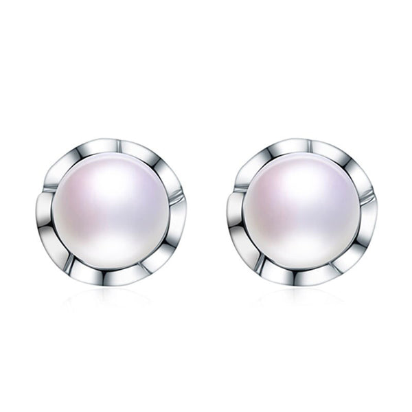 Pendientes de perlas 100 % naturales cultivadas en agua dulce con aro para mujer