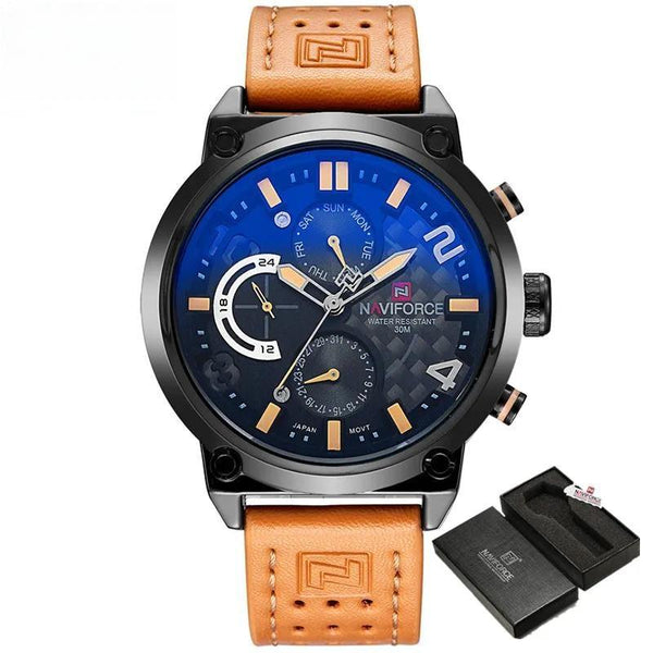 Relojes deportivos casuales para hombre, reloj de pulsera de cuero militar de lujo de primera marca