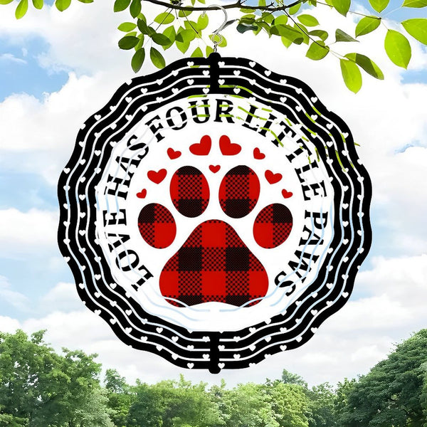 Funky Home Decor: Dog Lovers Wreath Wind Chimes,  Pet Lover Wind Chimes, Paw Print Wall Clock for Homes, Bars, Offices, Man Caves, Garages, And Living Rooms. Also Makes A Great Gift. Style 10*10in