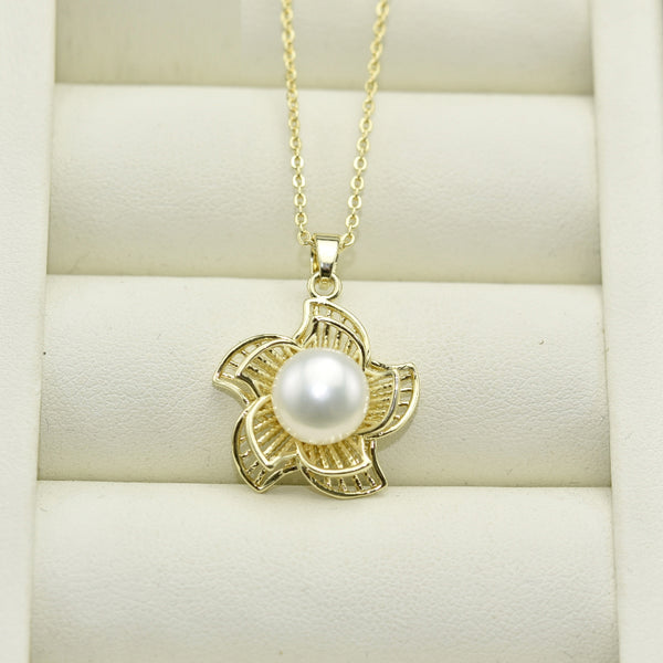 Collar de perlas de oro fino Collar de perlas de agua dulce 100% reales