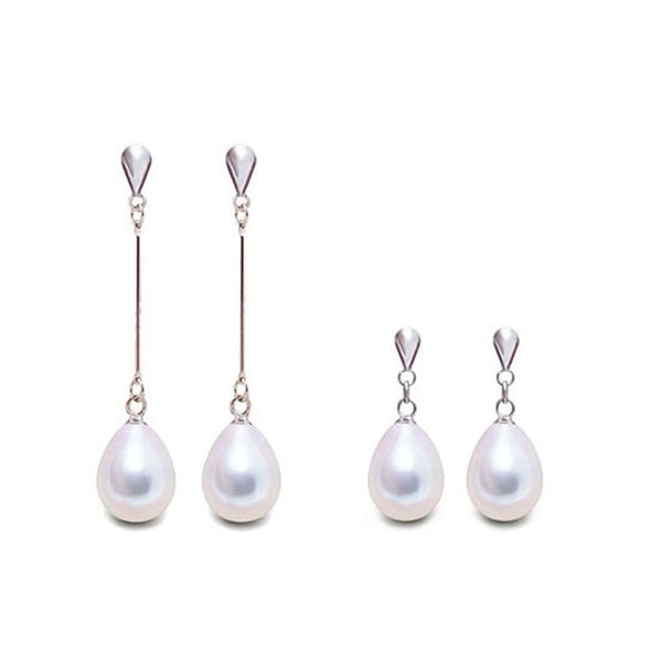 Natural Pearl Earrings For Women 925 Sterling Silver Jewelry Water Drop Pearl Earring