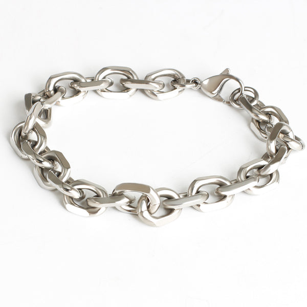 Pulsera de cadena de acero inoxidable de 10 mm para mujer y hombre.