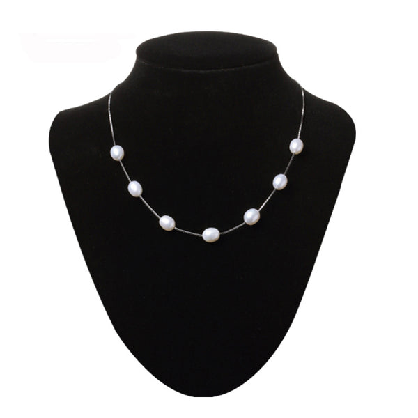 Collar de perlas, joyería de perlas, joyería de plata de ley 925 para mujer