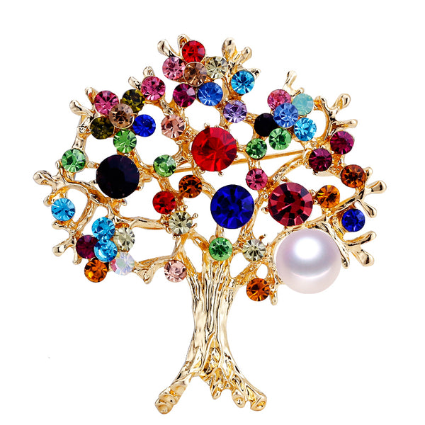 Natural Pearl Brooch Colorful Trees Pearl Breastpin Freshwater Pearl Jewelry For Women