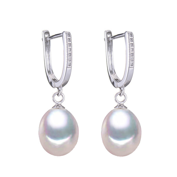 New Fine Drop Pearl Earrings Real Natural Freshwater Pearl Pearl Dangle Earrings