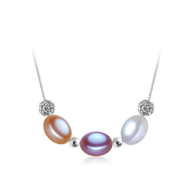 Collar de perlas Perla natural de agua dulce Collar de perlas multicolor Colgante