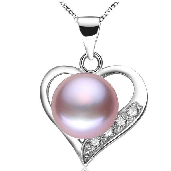 Joyería de perlas de alta calidad AAAA, colgantes de corazón con perlas naturales de agua dulce