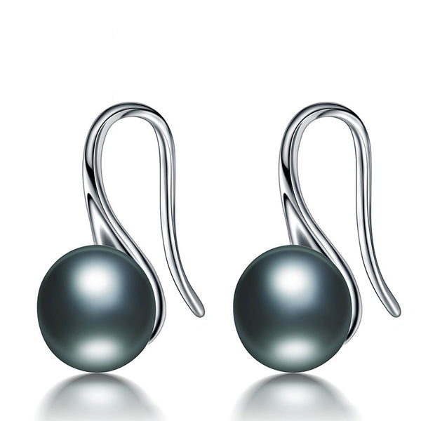 trendy jewelry earrings 8-9mm black 100% nature freshwater pearl earring for women