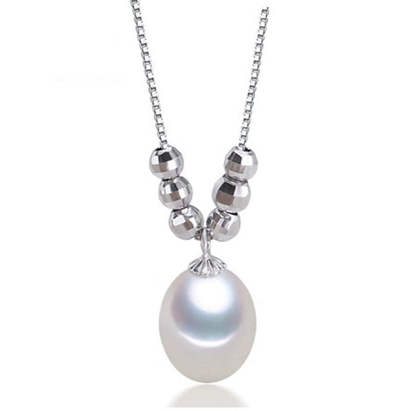 Collar de perlas de moda, joyería de perlas, colgante de gota de perla de agua dulce natural